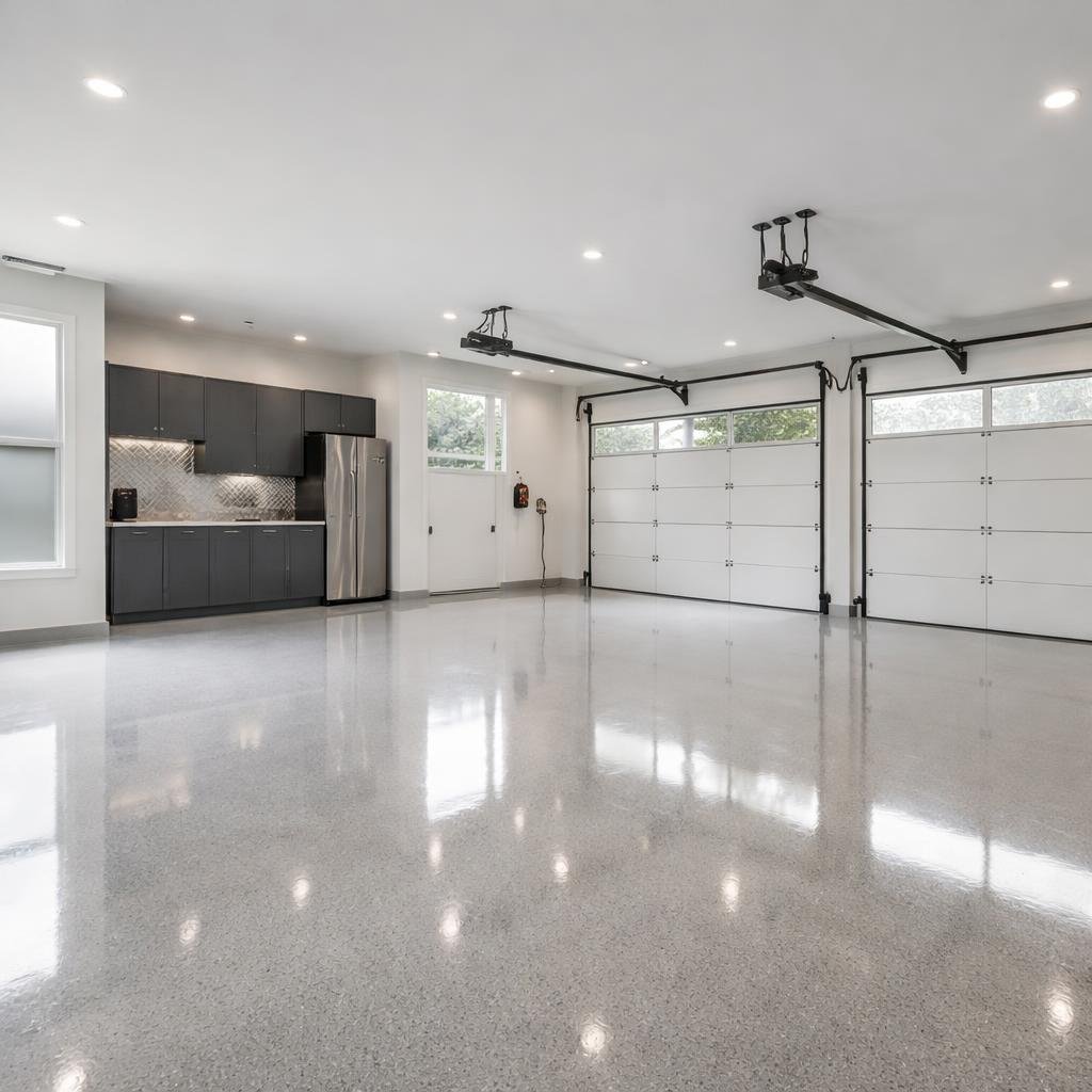 epoxy flooring Vancouver BC modern garage glossy floor coating